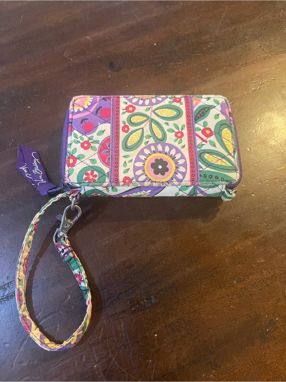 Vera Bradley Purple Floral Wristlet Wallet